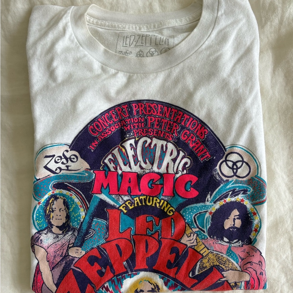 White Led Zeppelin Graphic T-Shirt